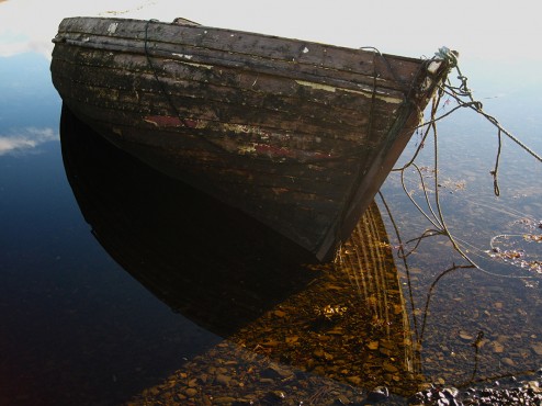 Sunken boat, Isle of Skye, Scotland